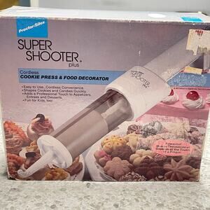 Proctor Silex Super Shooter Plus Cordless Cookie Press & Food Decorator 6 Disc